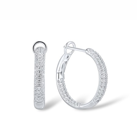 Sterling Silver Earrings White Cubic Zirconia (E301049AWCZSL925)