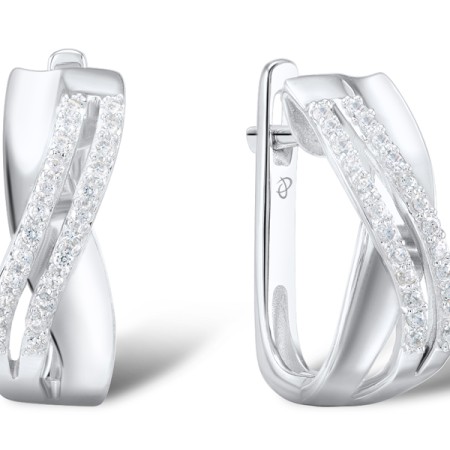 Sterling Silver Earrings White Cubic Zirconia (E301064WCZSL925)