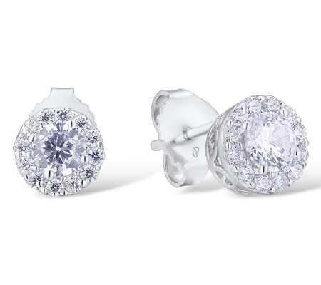 Sterling Silver Earrings White Cubic Zirconia (E301108WCZSL925)