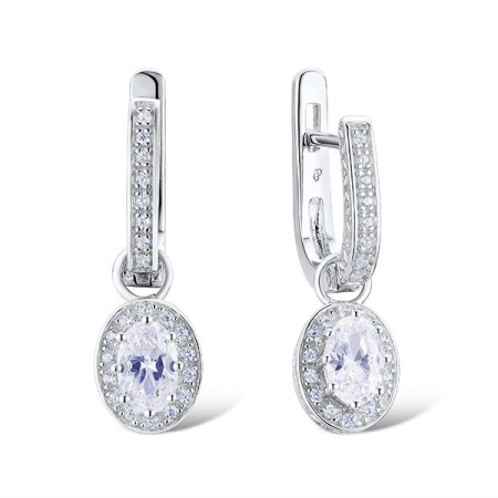 Sterling Silver Earrings White Cubic Zirconia (E301119WCZSL925)