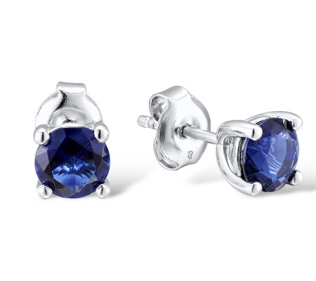 Sterling Silver Earrings Blue Glass (E301130BLGSL925)