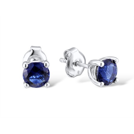 Sterling Silver Earrings Blue Glass (E301130BLGSL925)