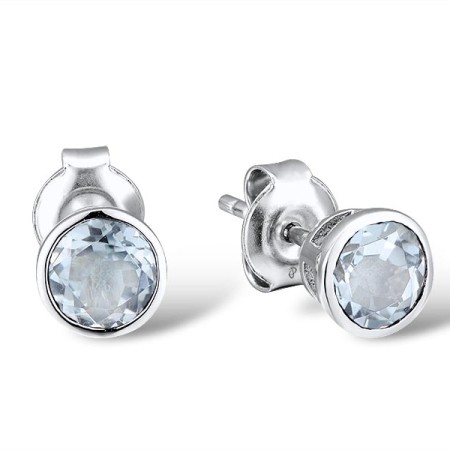 Sterling Silver Earrings Blue Topaz (Sky Blue) (E301131BKTSL925)