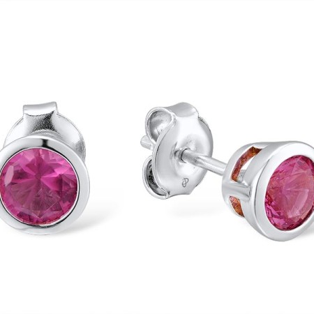 Sterling Silver Earrings Pink Glass (E301131PIGSL925)