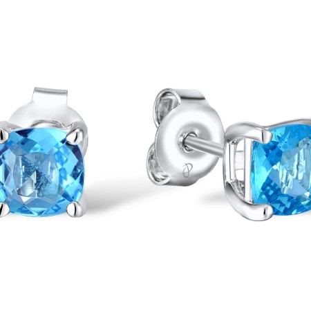 Sterling Silver Earrings Blue Glass (E301132BLGSL925)