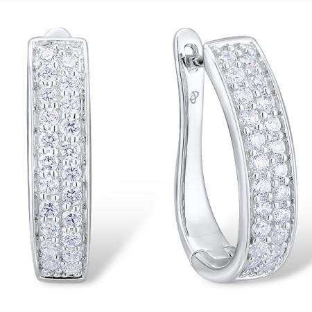 Sterling Silver Earrings White Cubic Zirconia (E301155WCZSL925)