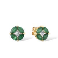 14KYW Earrings Diamond,Emerald (E301281EMR14KYW)