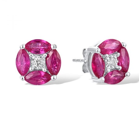 10KW Earrings Diamond,Ruby (E301281RUY10KW)
