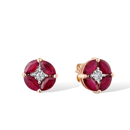 14KRW Earrings Diamond,Ruby (E301281RUY14KRW)