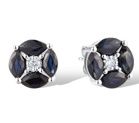 10KW Earrings Blue Sapphire,Diamond (E301281SAP10KW)