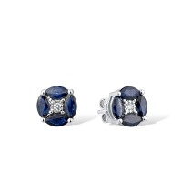 14KW Earrings Blue Sapphire,Diamond (E301281SAP14KW)