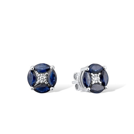 14KW Earrings Blue Sapphire,Diamond (E301281SAP14KW)