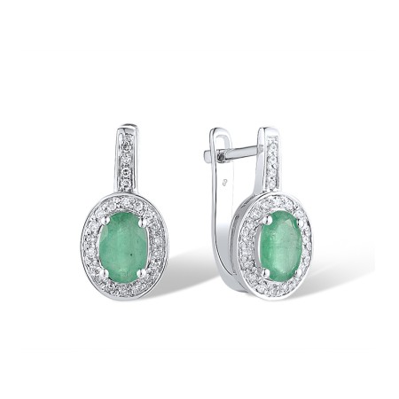 14KW Earrings Diamond,Emerald (E301402EMR14KW)