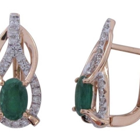 14KRW Earrings Diamond,Emerald (E301405EMR14KRW)
