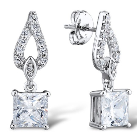 Sterling Silver Earrings White Cubic Zirconia (E301437WCZSL925)