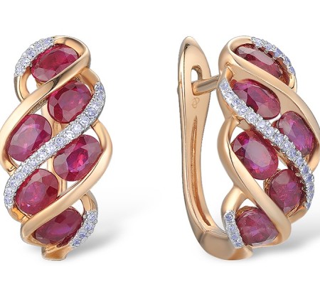 14KRW Earrings Diamond,Ruby (E301470RUY14KRW)