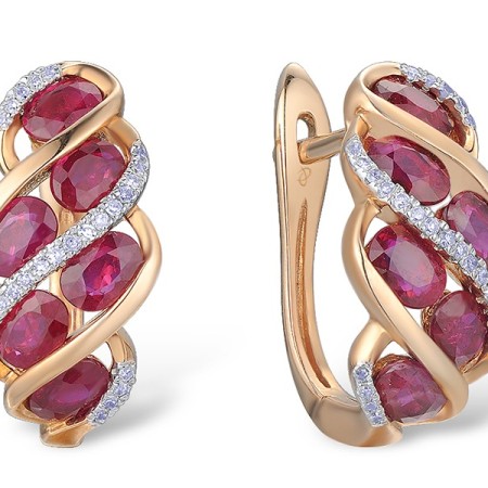 14KRW Earrings Diamond,Ruby (E301470RUY14KRW)