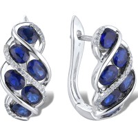 14KW Earrings Blue Sapphire,Diamond (E301470SAP14KW)
