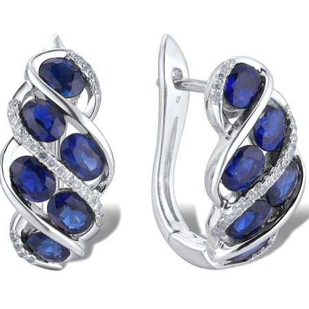14KW Earrings Blue Sapphire,Diamond (E301470SAP14KW)