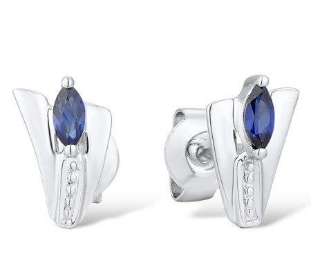 14KW Earrings Blue Sapphire (E303000SAP14KW)