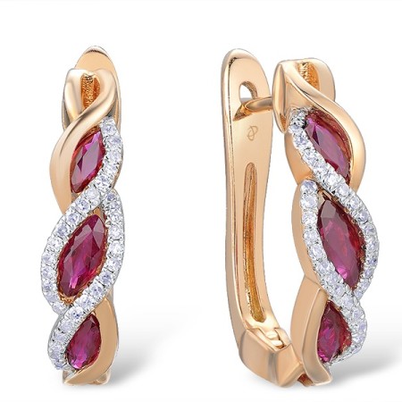 14KRW Earrings Diamond,Ruby (E303044RUY14KRW)
