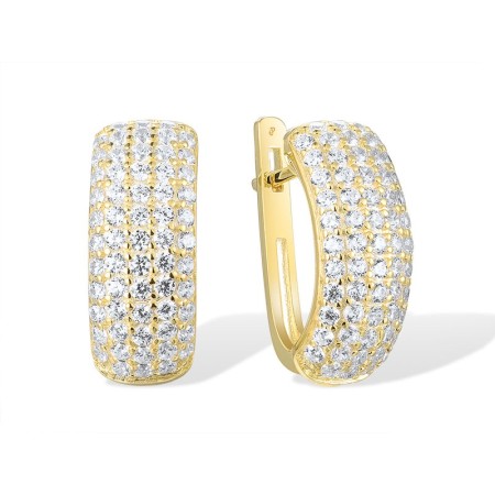 Sterling Silver w/ Yellow Plating Earrings White Cubic Zirconia (E303072WCZSY925)