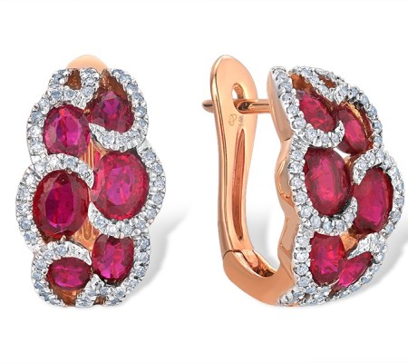 14KRW Earrings Diamond,Ruby (E303100RUY14KRW)