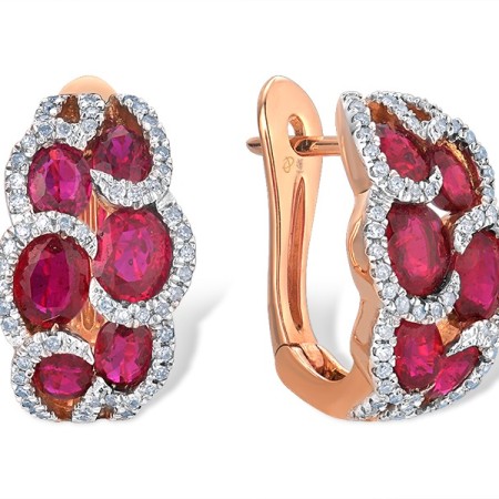 14KRW Earrings Diamond,Ruby (E303100RUY14KRW)