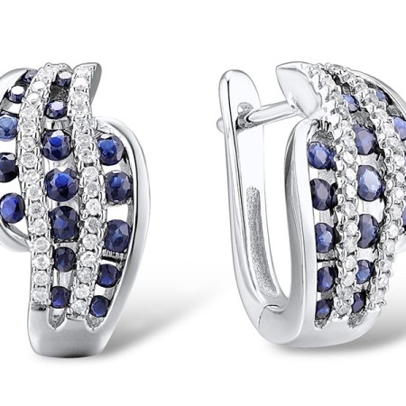 14KW Earrings Blue Sapphire,Diamond (E303109SAP14KW)