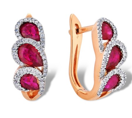14KRW Earrings Ruby,Diamond (E303125RUY14KRW)