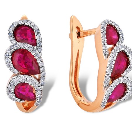 14KRW Earrings Ruby,Diamond (E303125RUY14KRW)