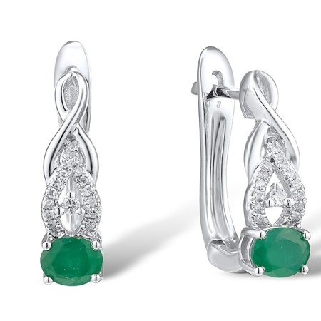 14KW Earrings Diamond,Emerald (E303238EMR14KW)