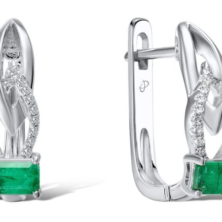 14KW Earrings Diamond,Emerald (E303239EMR14KW)