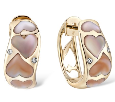 14KY Earrings Diamond,Pink Shell (E303322PMP14KY)