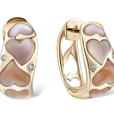 14KY Earrings Diamond,Pink Shell (E303322PMP14KY)