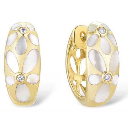 14KY Earrings Diamond,White Shell (E303331WMP14KY)