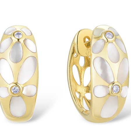 14KY Earrings Diamond,White Shell (E303331WMP14KY)