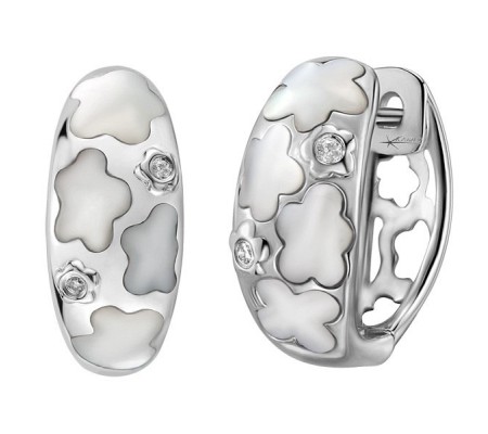 14KW Earrings Diamond,White Shell (E303336WMP14KW)