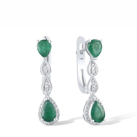 14KW Earrings Diamond,Emerald (E303389EMR14KW)