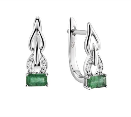 14KW Earrings Emerald,Diamond (E303390EMR14KW)