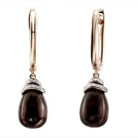 14KRW Earrings Diamond,Smoky Quartz (E303399SKQ14KRW)