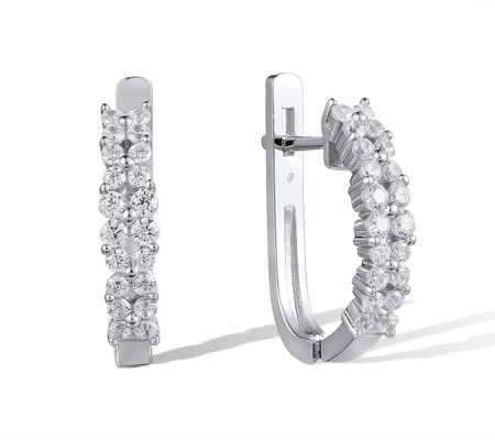 Sterling Silver Earrings White Cubic Zirconia (E303544WCZSL925)