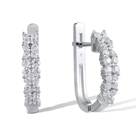 Sterling Silver Earrings White Cubic Zirconia (E303544WCZSL925)