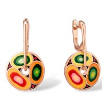 Sterling Silver w/ Rose Plating Earrings Enamel (E303611ENA5SR925)