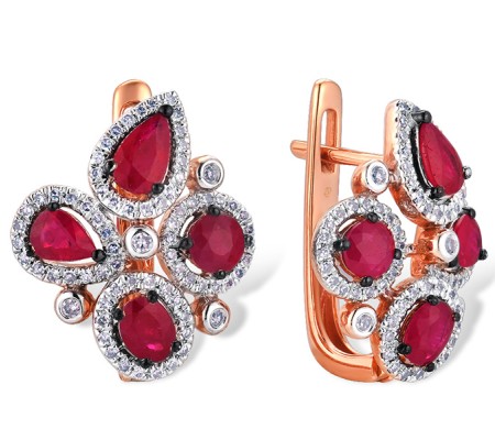 14KRWB Earrings Diamond,Ruby (E303752RUY14KRWB)