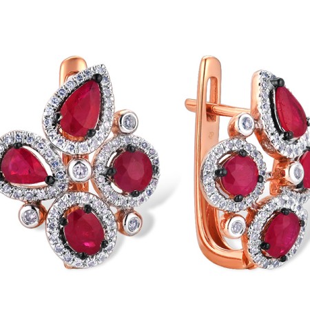 14KRWB Earrings Diamond,Ruby (E303752RUY14KRWB)