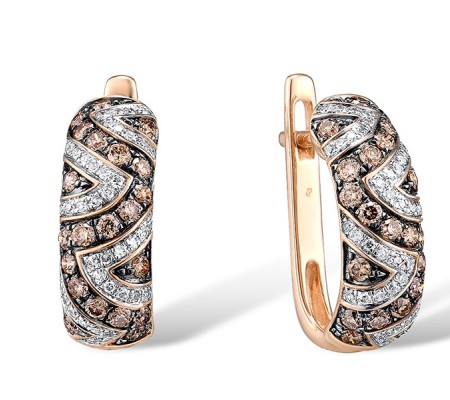 14KRWB Earrings Brown Diamond,Diamond (E303819BRD14KRWB)