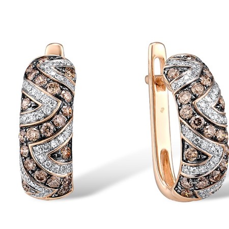14KRWB Earrings Brown Diamond,Diamond (E303819BRD14KRWB)