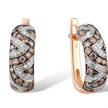 14KRWB Earrings Brown Diamond,Diamond (E303819BRW14KRWB)