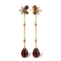 14KYW Earrings Citrine,Diamond,Garnet (E303876GCI14KYW)